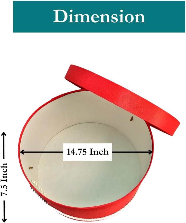 Sarah's Hat Boxes Classic Coral Hat Box โ 14.75" x 7.5" (Dia. x Ht.) Handmade in USA โ Odorless Non-Toxic Adhesive, Cording Handle โ Premium Storage for Hats & Accessories