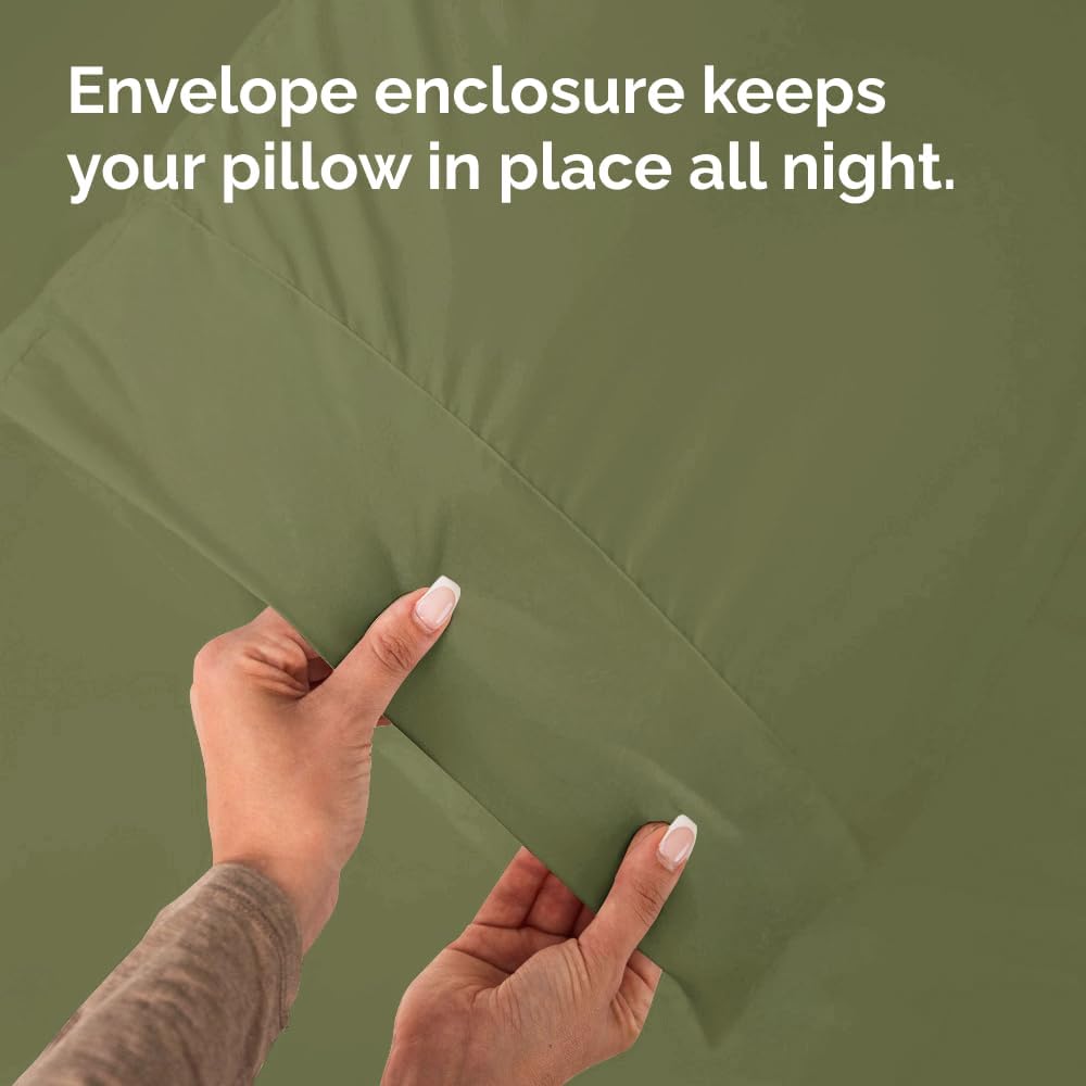Standard Pillow Cases - 4 Pack - Super Soft Pillowcase Covers - Envelope Enclosure - Hotel Quality Pillow Protectors - Wrinkle Free, Fade & Stain Resistant - Machine Washable - 20" x 26" (Sage Green)