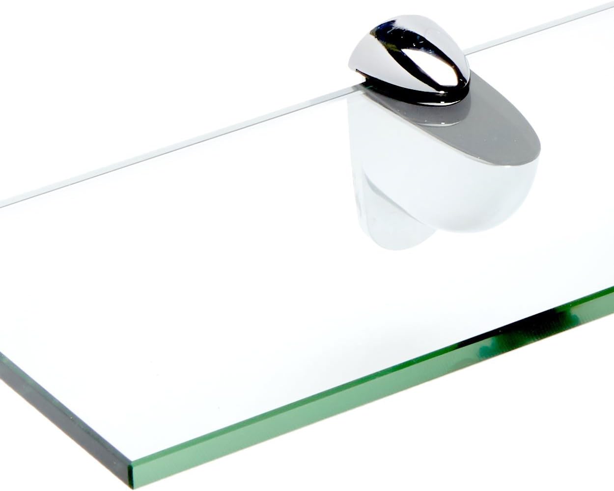 Spancraft Glass H-6x24-Chrome Heron Glass Shelf, Chrome, 6" x 24"