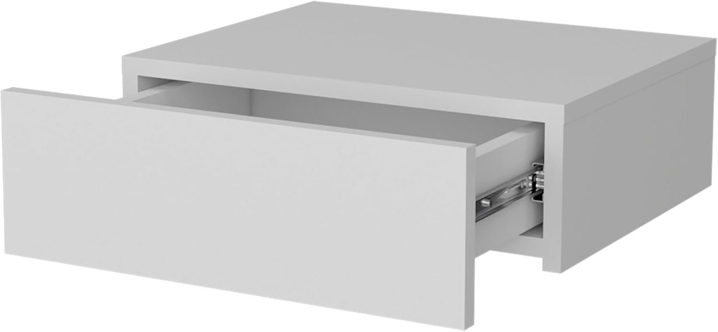 Floating Nightstand Milano, Compact Wall Mounted Bedside Table with Drawer for Small Spaces