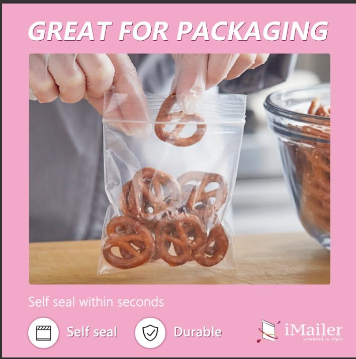 iMailer - 100 Pcs- 9" x 12" Clear Zip Bags - Reclosable Plastic Zip Poly Bags for A4, Letter Sized Documents, Clothing