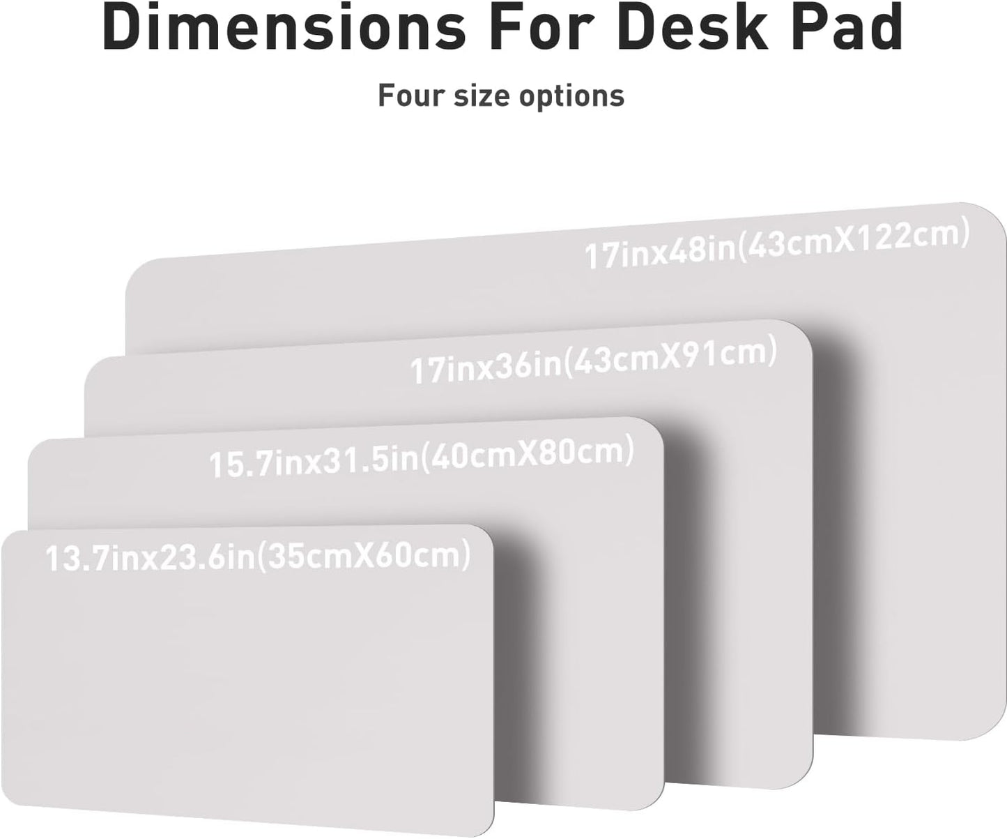 Aothia Large PU Leather Desk Pad Protector – Non-Slip Mouse Pad & Writing Mat for Office/Home, Waterproof, Easy to Clean (23.6" x 13.7", Pale Lavender White)