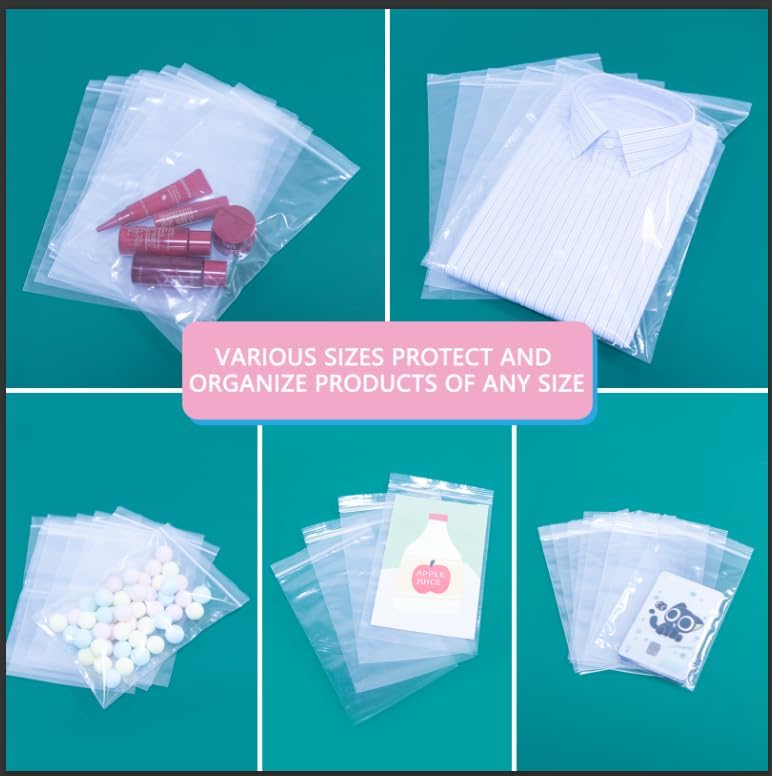 iMailer - 100 Pcs- 14" x 20" Large Zip Bags for Storage - Reclosable Plastic Zip Poly Bags for Clothing, T-Shirts, Pants
