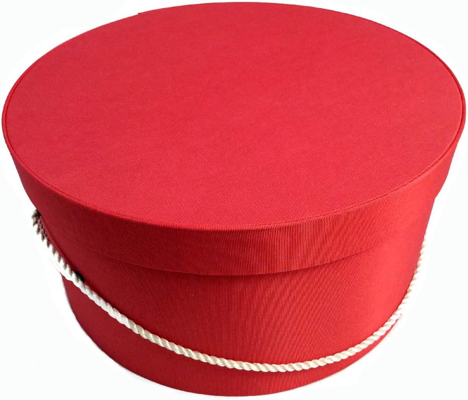 Sarah's Hat Boxes Classic Coral Hat Box โ 18.5" x 9.5" (Dia. x Ht.) Handmade in USA โ Odorless Non-Toxic Adhesive, Cording Handle โ Premium Storage for Hats & Accessories