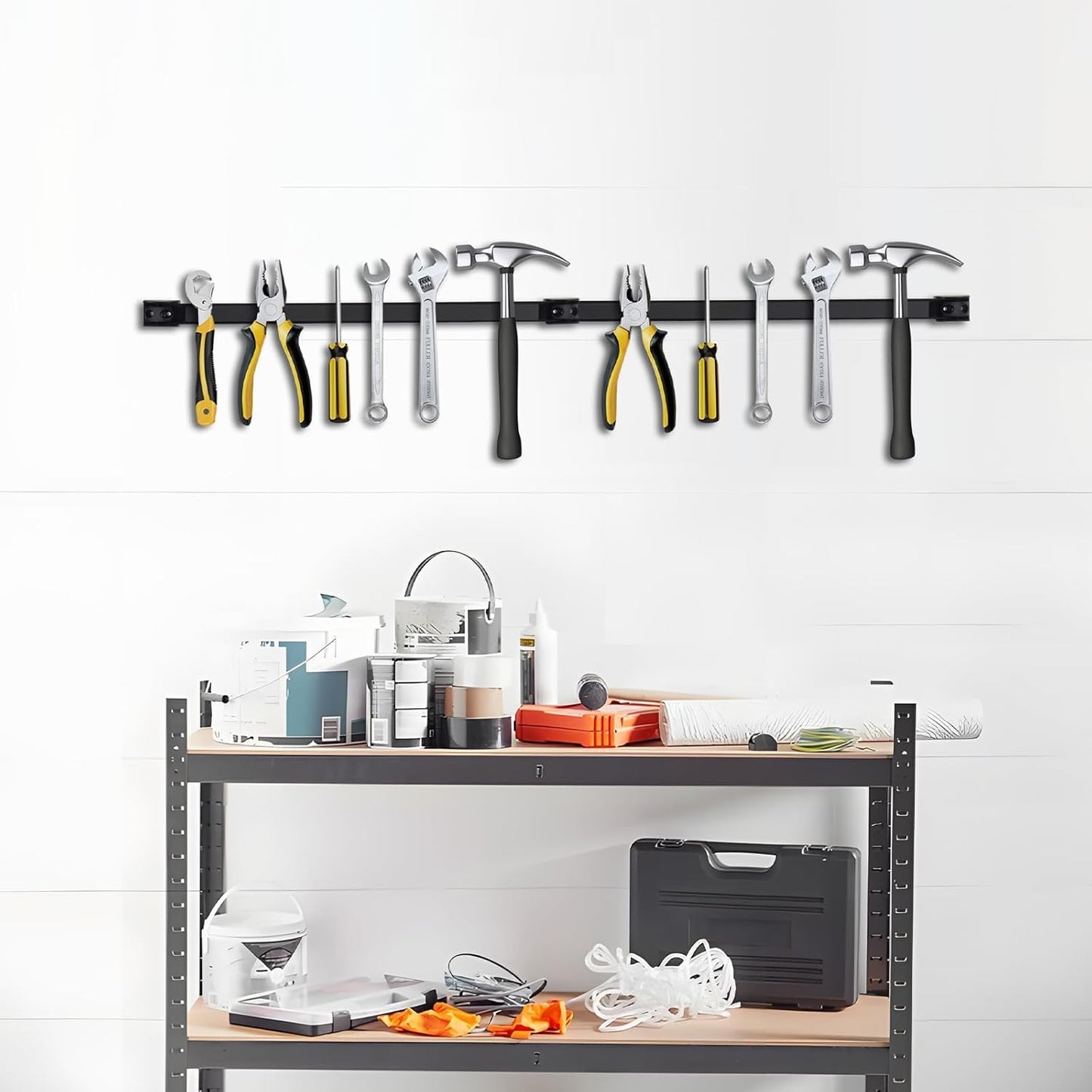 12" Magnetic Tool Holder, 10 Packs Storage Strips Tool Magnet Bar PVC Coated for Garage Organizer Mounted Hanging Strip,Heavy Duty of Magnetic Holder Easy to Install