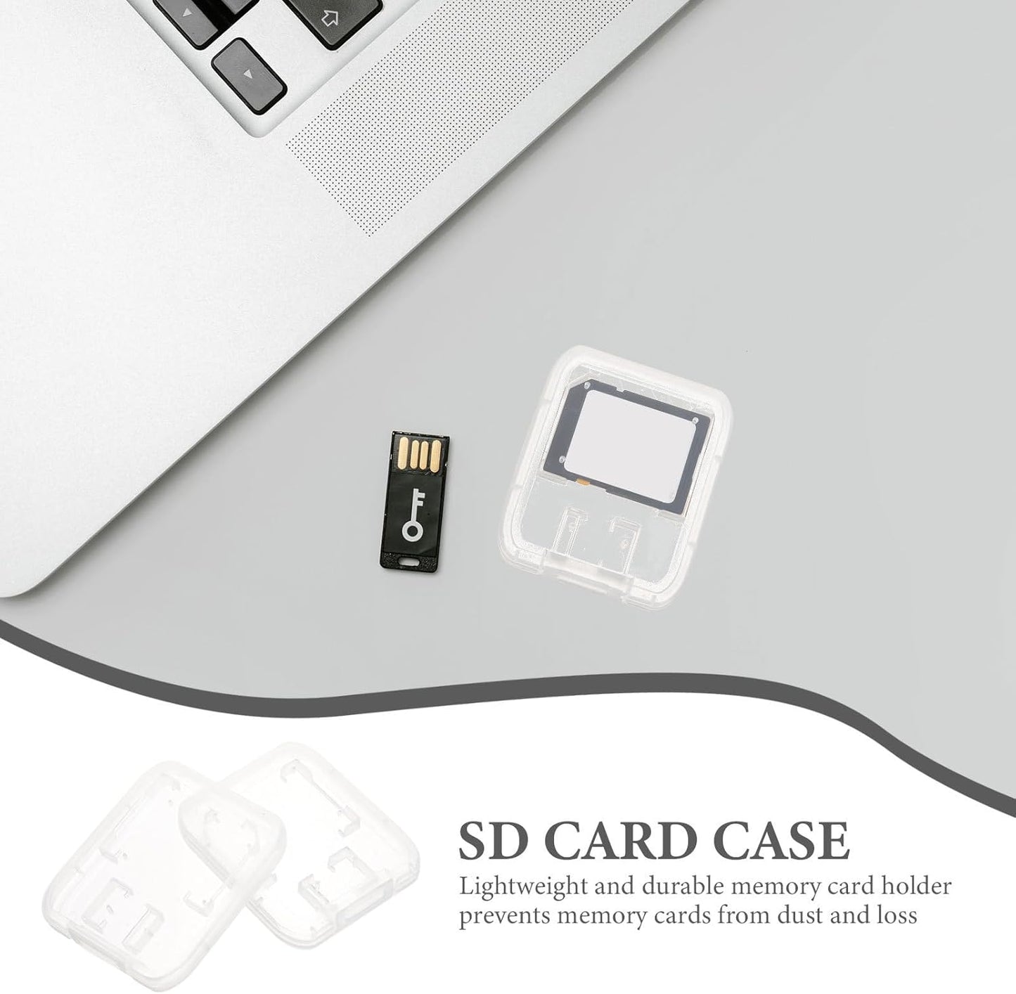 BESPORTBLE 24pcs 24pcs Transparent Memory Card Storage Case with Cover Compatible Card Organizer Box Lightweight Portable Holder for Secure Storage and Protection