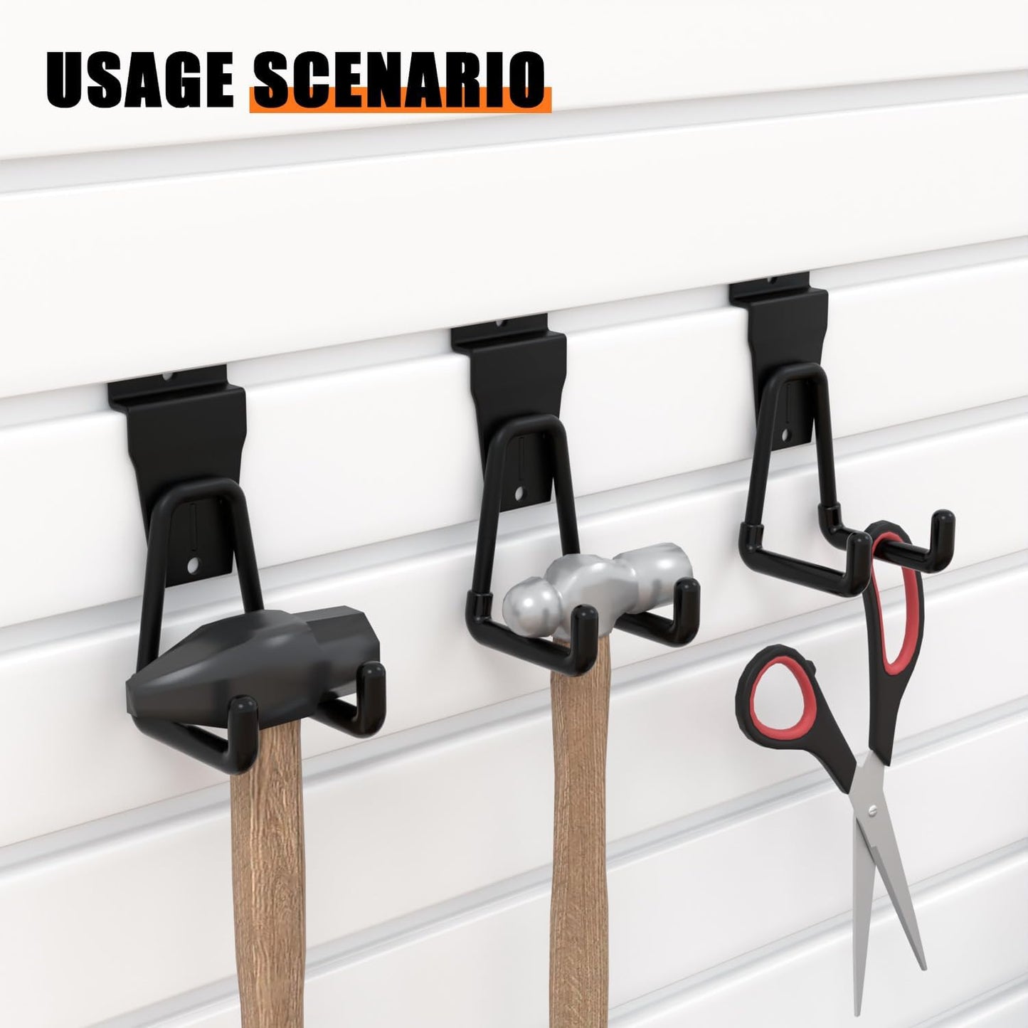 18PCS Black Slatwall Hooks, Garage Slatwall Accessories, Multi Size Slat Wall Accessory, Utility Hooks for Slatwall