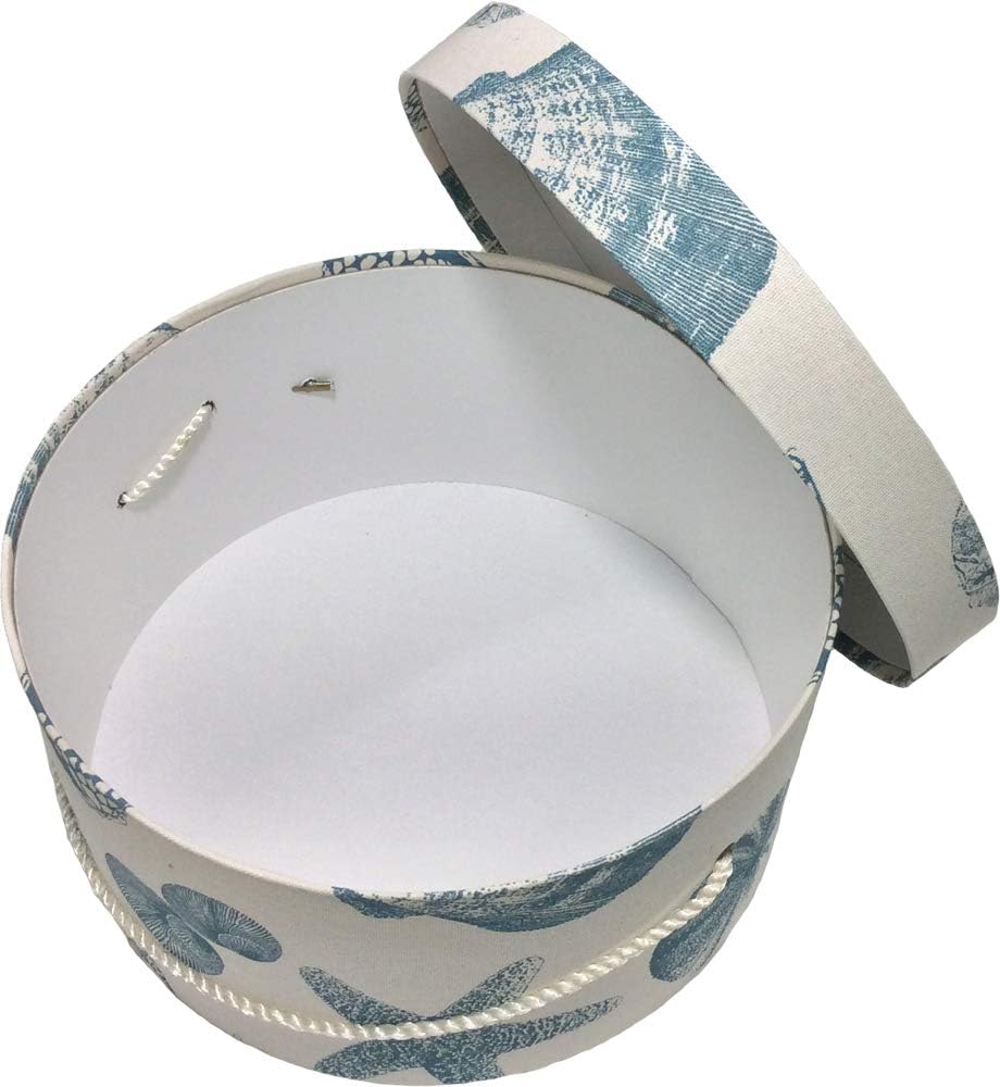 Sarah's Hat Boxes Classic Shells Hat Box โ 12.75" x 6.5" (Dia. x Ht.) Handmade in USA โ Odorless Non-Toxic Adhesive, Cording Handle โ Premium Storage for Hats & Accessories