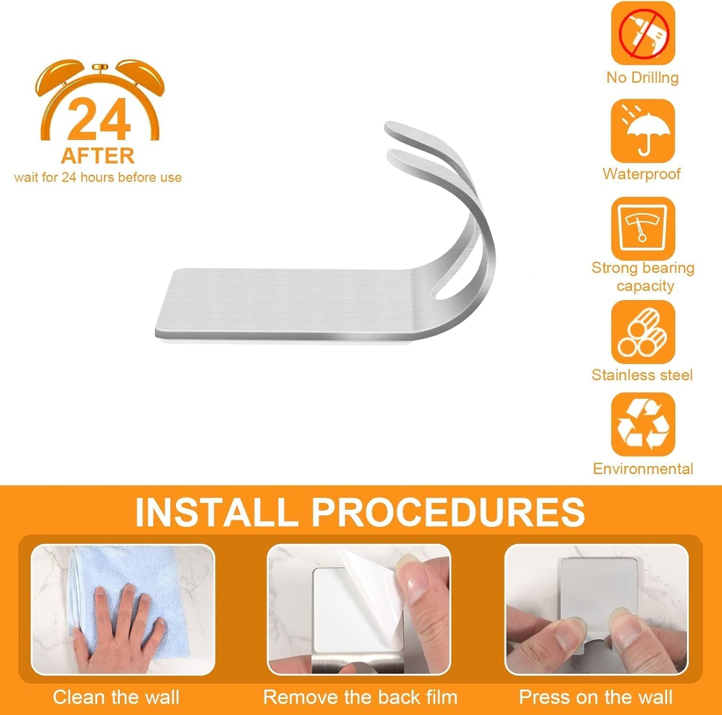 CGBE Razor Holder for Shower - 4 Packs Holder and Hooks, Self Adhesive Shaver Holder Hanger for Bathroom, Damage Free Wall Hooks for Razor Shaver Loofah Sponge