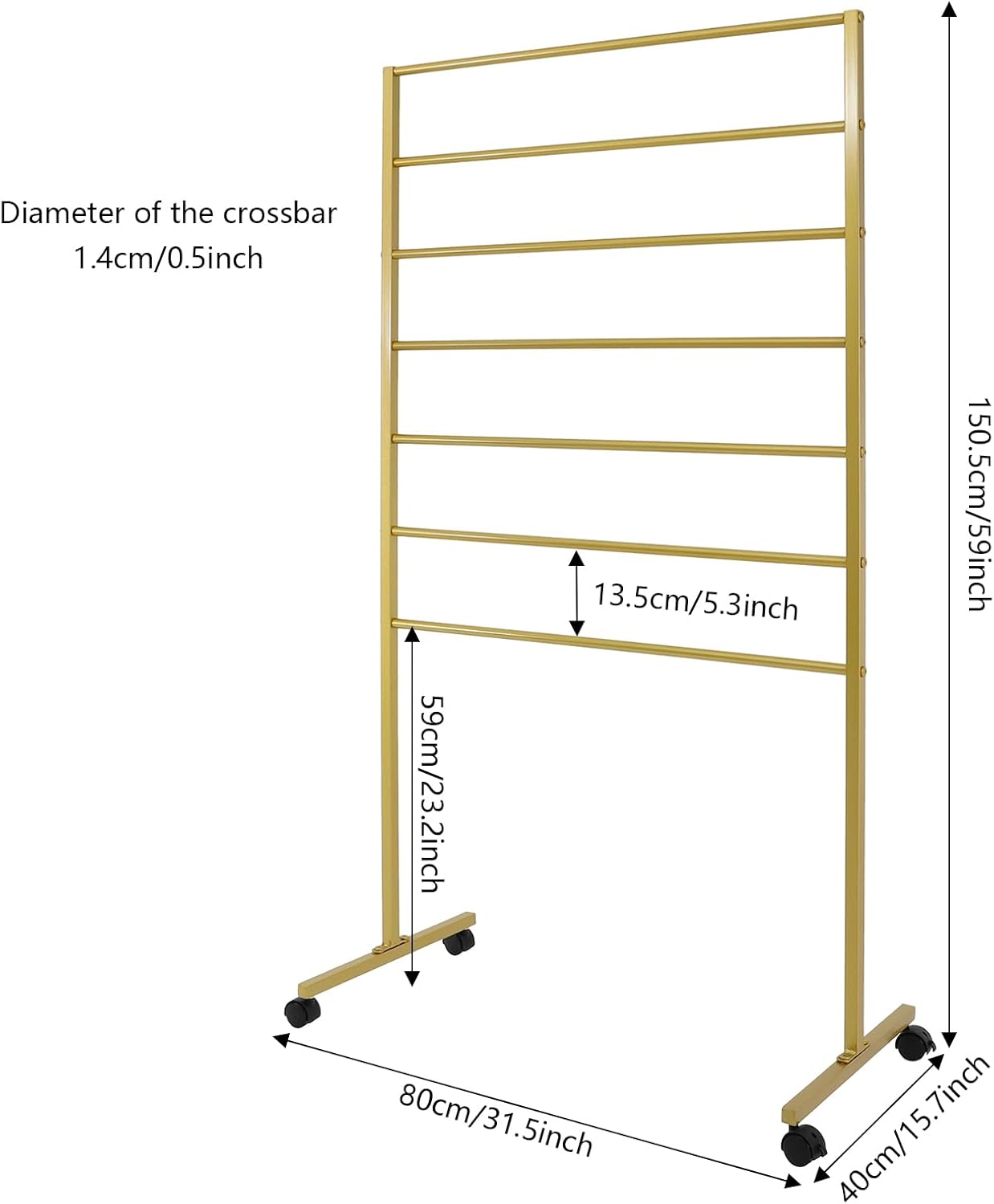 7 Tiers Rolling Display Tie & Scarf Rack Towel Belt Pants Hangers Ribbon Organizer Hijab Stand, Floor Standing Tie Scarves Hanging Rack Necktie Holder for Home Commercial Clothing Retail Store