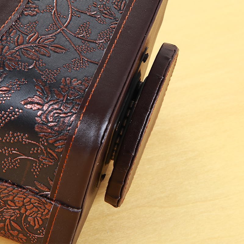 PU Leather Remote Control Organizer with 360° Spinning Design,Desk Organizer for TV Remote,Phone,Pen,Glasse,Mail,Tablet,Calculator,Controller-Home & Office Storage Caddy (Antique Brown) 