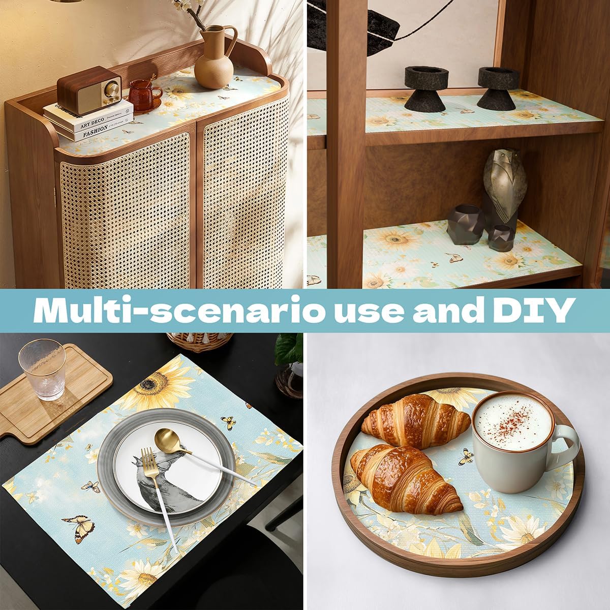 Shelf Liner for Kitchen Cabinets Non Adhesive Drawer Liner,Cabinet Liner for Shelves,Non Slip Kitchen Drawer Liners for Dresser,Waterproof Shelf Paper for Refrigerator,Cupboard,12In x 16.4FT