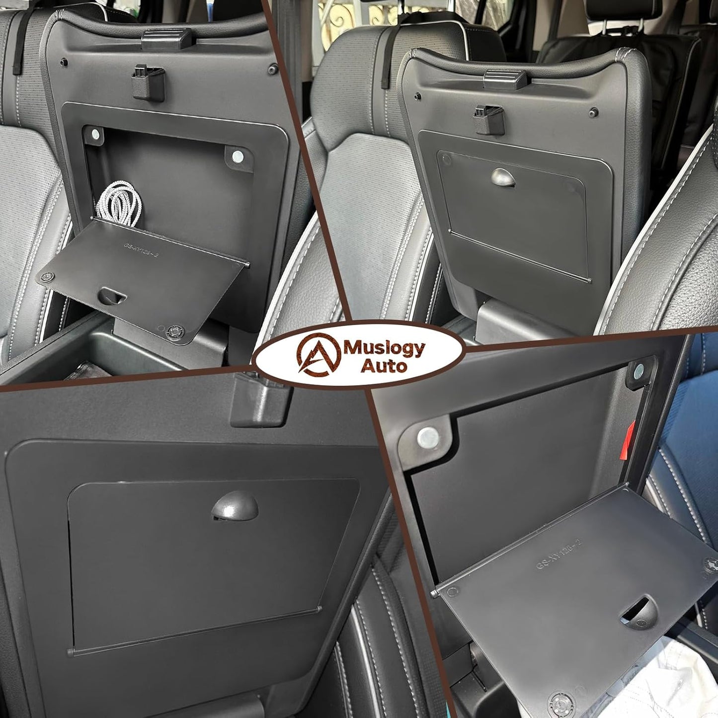 Muslogy for Pilot Center Console Organizer & Dash Storage Tray & Magnet Armrest Hidden Storage Compartment 3PCS Set Compatible with Honda Pilot 2025 2024 2023(Console +Dash Tray+Hidden Organizer)