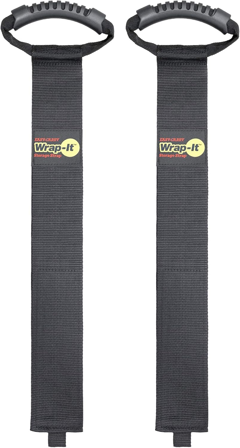 Easy-Carry Wrap-It Storage Straps - 48” (2-Pack) – Heavy-Duty Hook and Loop Cord Carrying Strap, Hanger, and Organizer with Handle for Pool Hoses, Garden Hoses, Cords, Cables and More