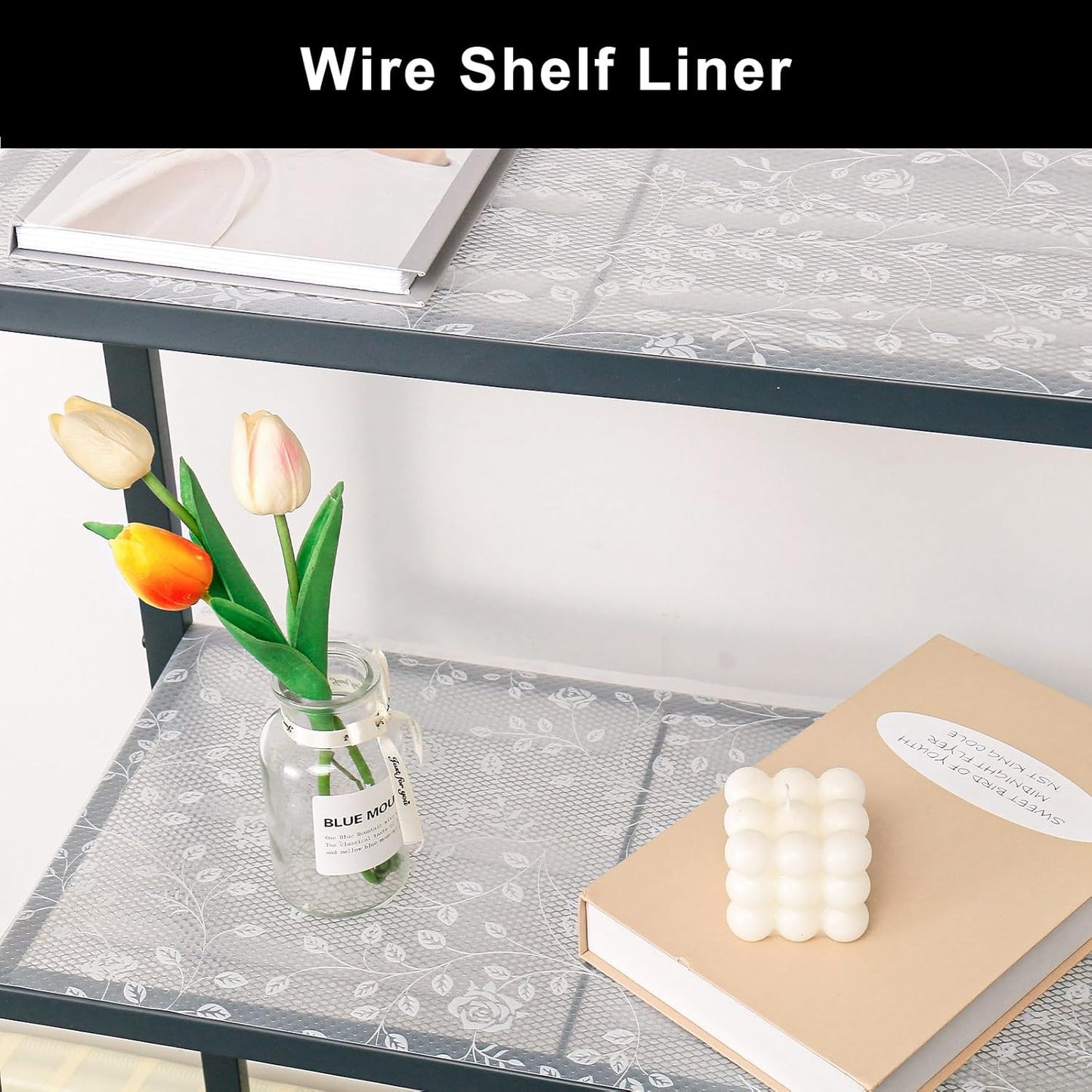 Cooyes Shelf Liner – Premium Non-Adhesive Cabinet & Drawer Liner for Kitchen – Waterproof Shelf Paper with Modern Pattern – Durable EVA Cabinet Mat – Easy to Cut (23.6" W x 360" L)