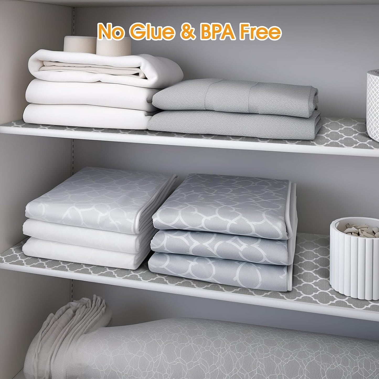 Shelf and Drawer Liner for Kitchen Cabinets Non-Adhesive, Strong Grip Non-Slip Thickened Cabinet Liners for Shelves, Waterproof Mats for Dresser Cupboard, Gray, 17 in x 10 Feet
