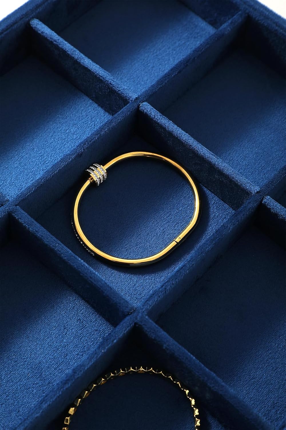 Jewelry Organizer Tray, Velvet Bracelet Display, Premium Jewelry Tray, Luxury Bangle Organizer,Blue Watch Tray