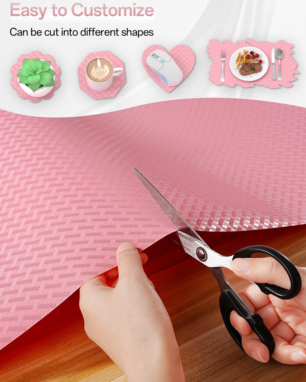Shelf and Drawer Liner for Kitchen Cabinet, Non-Adhesive 18in x 240in Waterproof Contact Paper Refrigerator Liners Thickened Durable EVA Material Non Slip Mat for Dresser Cupboard Pantry Protector