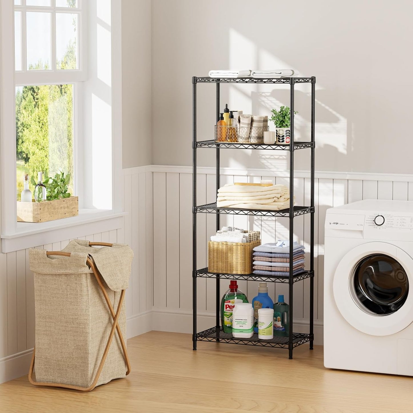 SINGAYE Shelf Closet Wire Shelving:Adjustable Metal Unit for Laundry Room Organization Bathroom Kitchen Home Storage Small Pantry Rack Shelves
