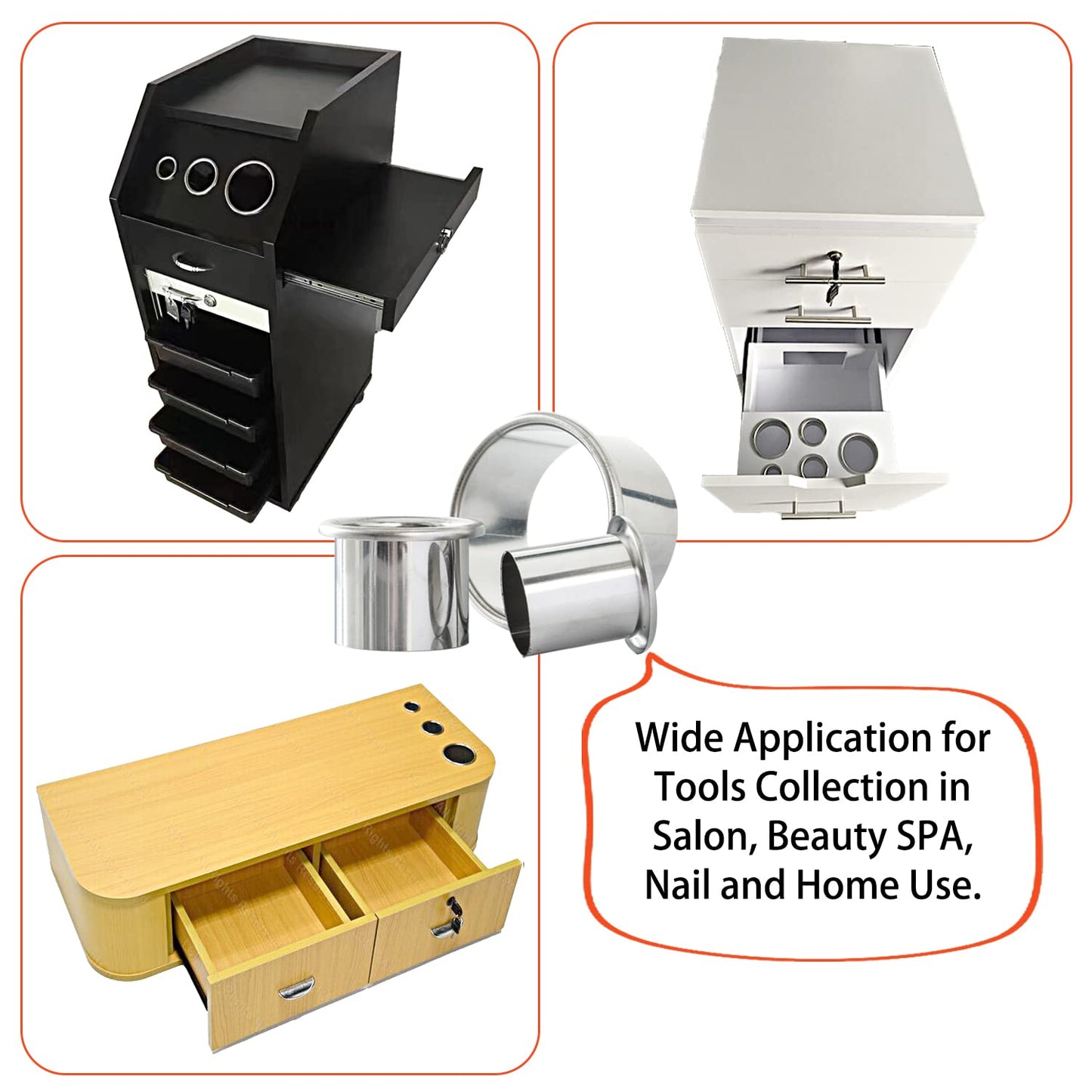 Hair Styling Station with Dryer, Curling Iron, Comb Holder and Tube Organizer