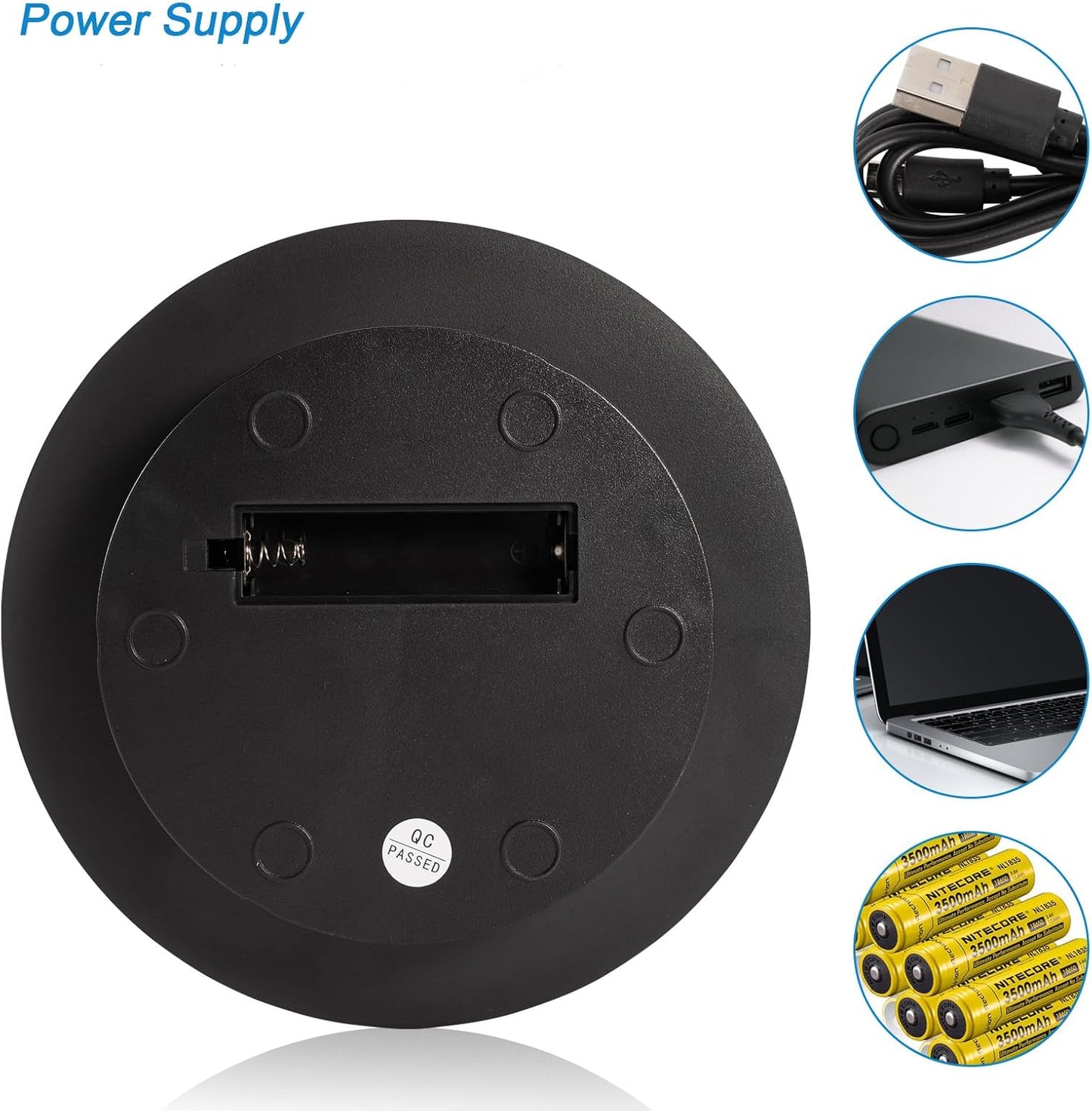 Rotating Display Stand Turntable Stand Black Spinning Stand for Product Shows with Telecontroller,7.87inch /17.6lbs Max Load,Black Round