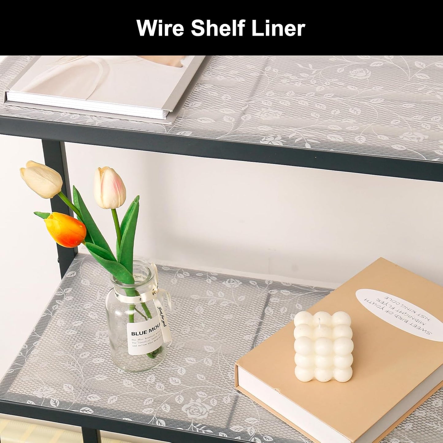 Cooyes Shelf Liner – Premium Non-Adhesive Cabinet & Drawer Liner for Kitchen – Waterproof Shelf Paper with Modern Pattern – Durable EVA Cabinet Mat – Easy to Cut (11.8" W x 236" L)