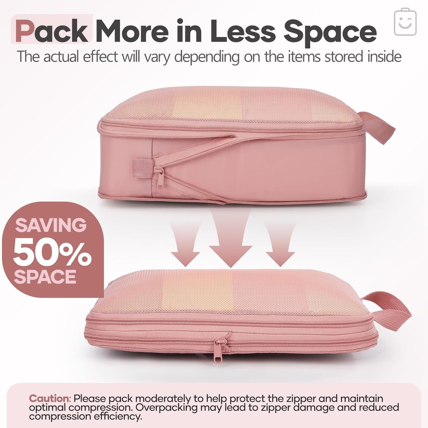 Veken 11 Set Compression Packing Cubes for Travel Essentials,Compressible Expandable Large Luggage Suitcase Organizer Bags for Clothing,Durable Space Saver Storage Bags with Toiletry Bags(Pink)
