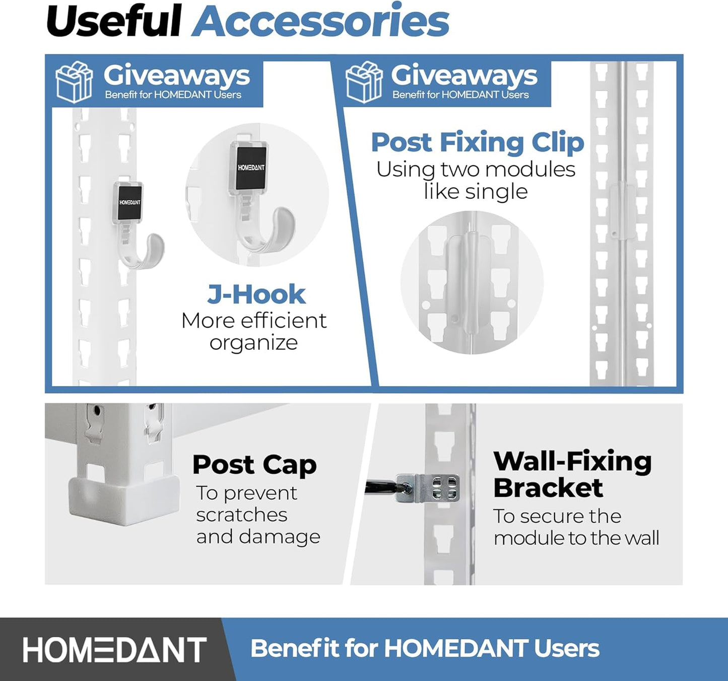 HOMEDANT 5 Tier Laminated White Boltless Metal Shelving Unit Adjustable Garage Storage Utility Rack Heavy Duty Shelves Organization Multipurpose Shelf Warehouse Pantry 28" W x 12.3" D x 59.5" H 1Pack