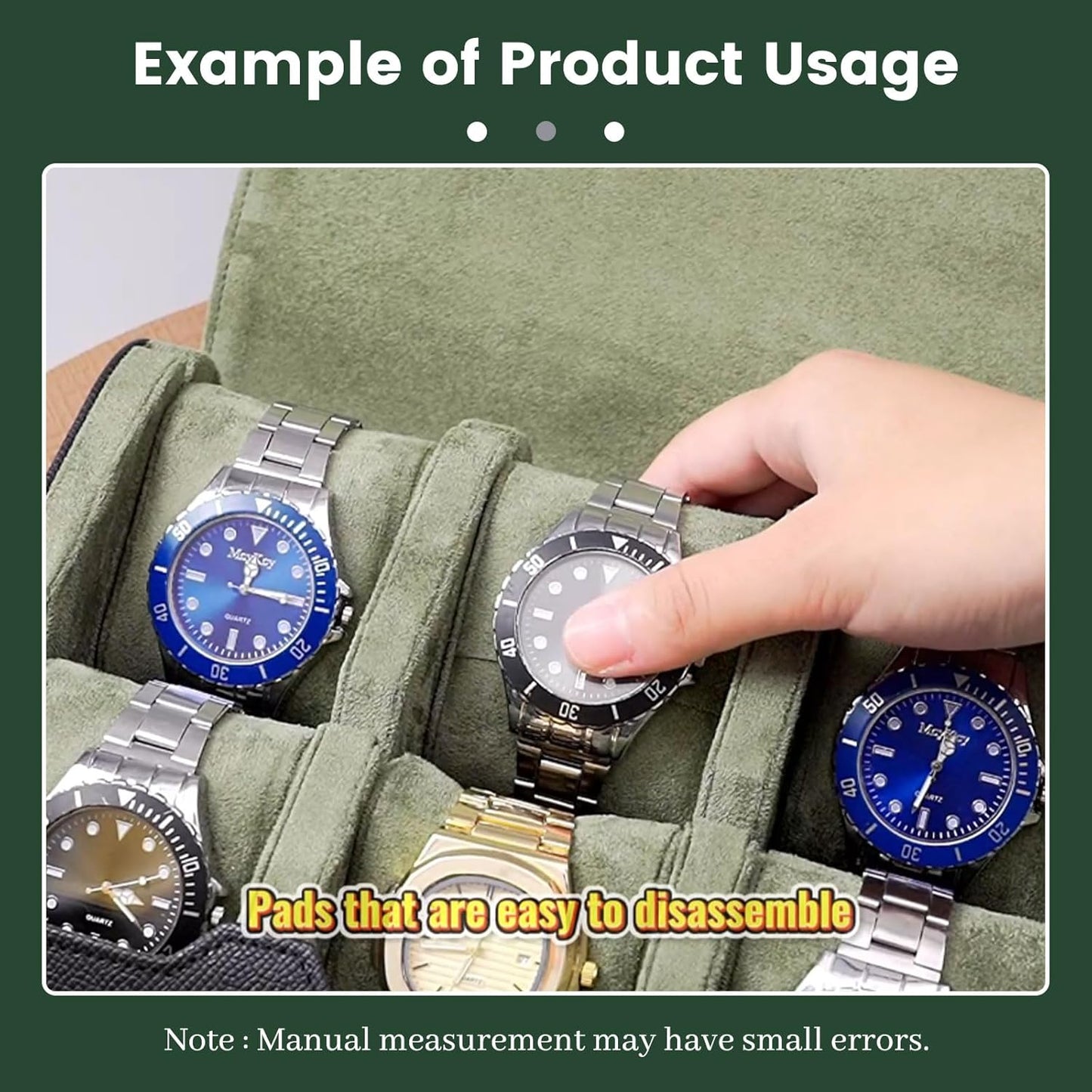Watch Roll Travel Case for Men - Multifunctional Leather Watch Travel Cases Watch Display Box Cabinet ,Christmas Gift for Man/Woman/Office,daily watch case