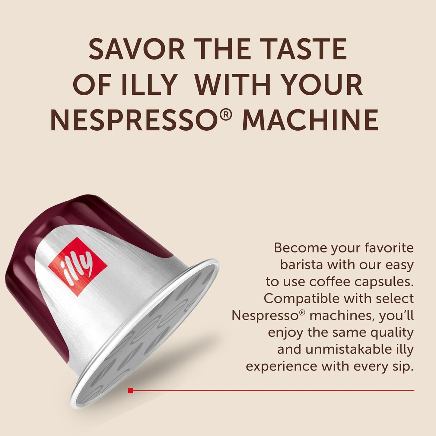 illy Aluminum Espresso Capsules - Compatible with Nespresso Machines - Intenso Bold Roast Coffee- Full of Flavor - Notes of Cocoa and Dried Fruit - Single Serve Capsules - 10 Count (Pack of 5)