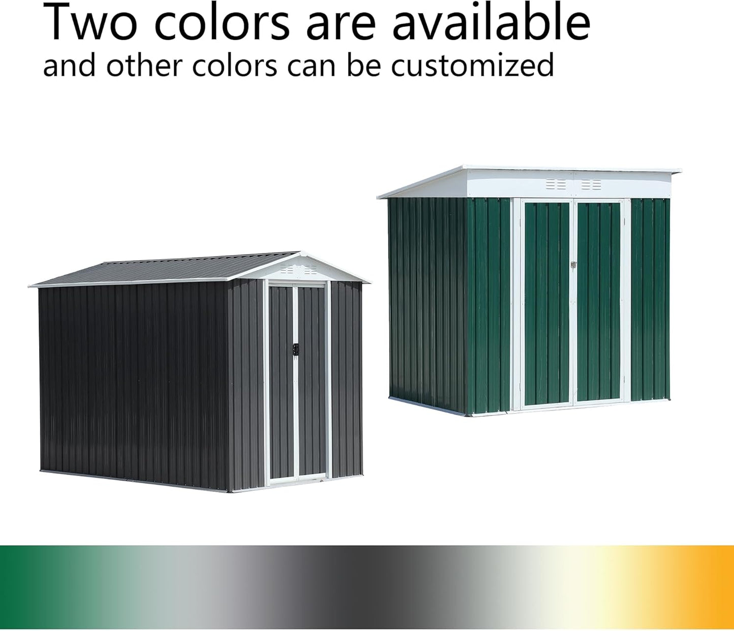 Ball & Cast 6x4FT Outdoor Storage Shed with Sloped Roof,Heavy Duty Metal Sheds with Sliding & Lockable Doors,Waterproof Tool Sheds for Garden,Backyard,Lawn,Easy to Assemble,Green
