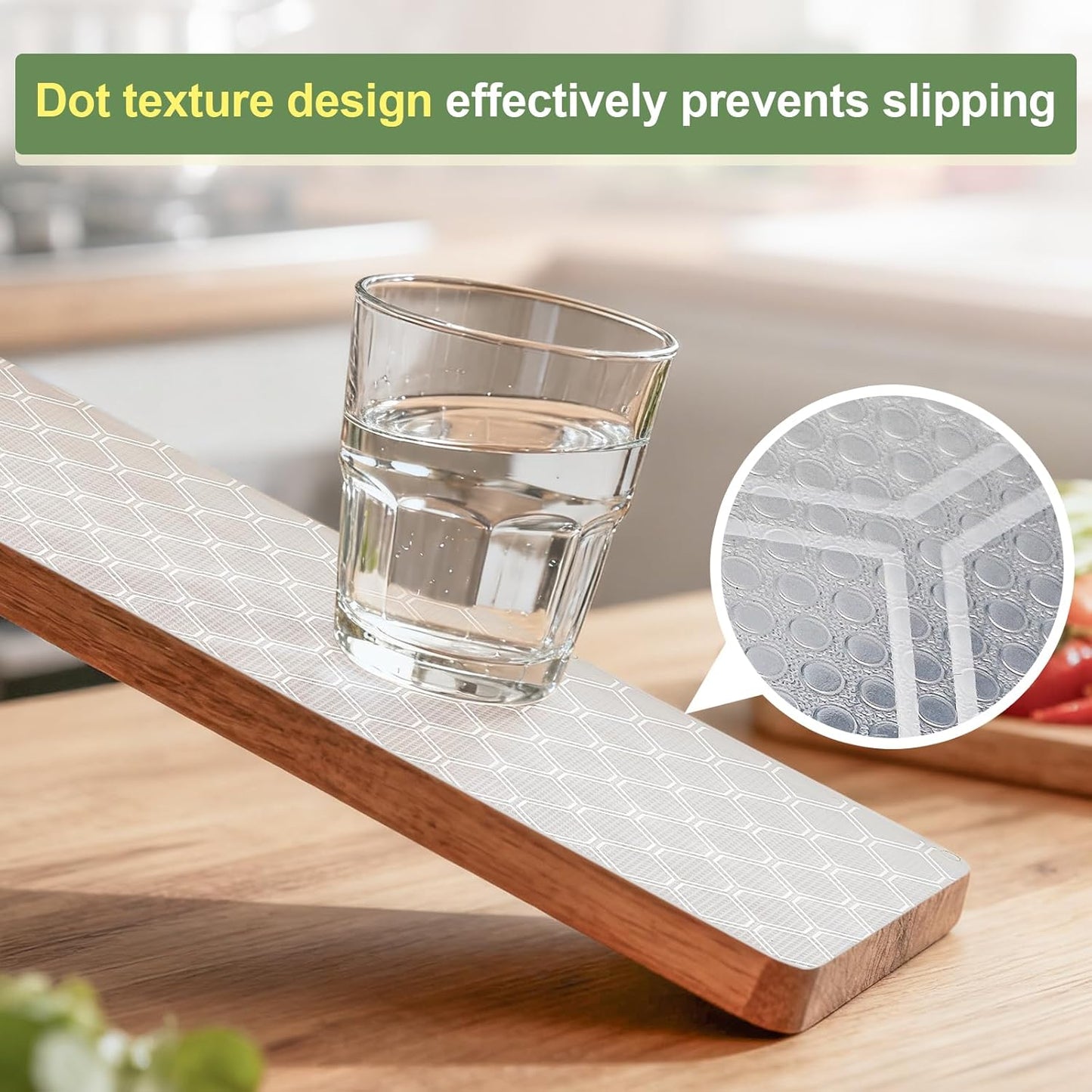 Shelf Liner, Refragerator Drawer Liners for Kitchen Cabinets, Waterproof Bathroom Sink Mat No Slip Cupboard Liners Non Adhesive Fridge Liner Roll - Clear 17.5"×118"