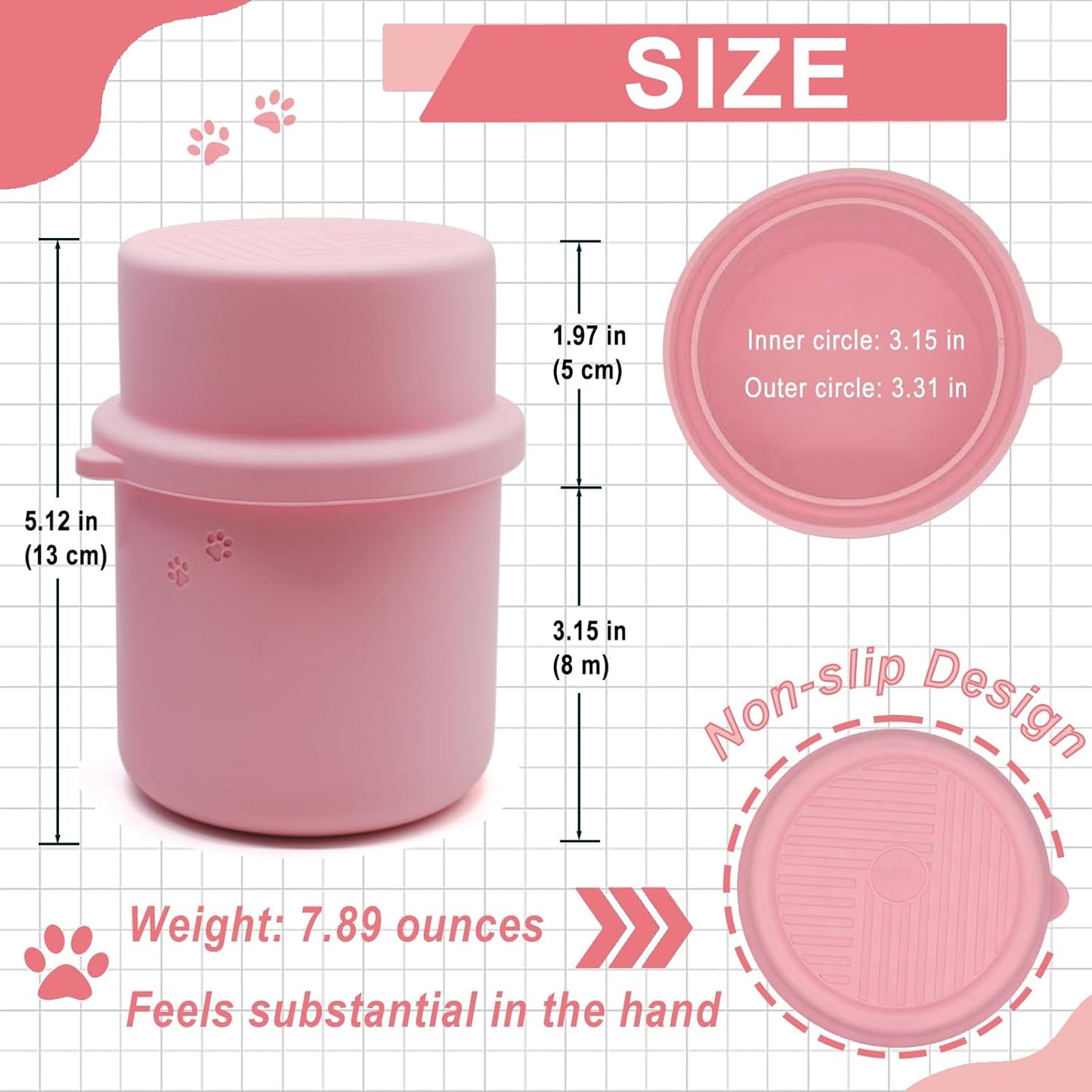 Original Canned Dog Food Storage Container | Silicone Can Cover Pet Food Sealer | BPA Free, Airtight, Dishwasher & Freezer Safe (Pink)