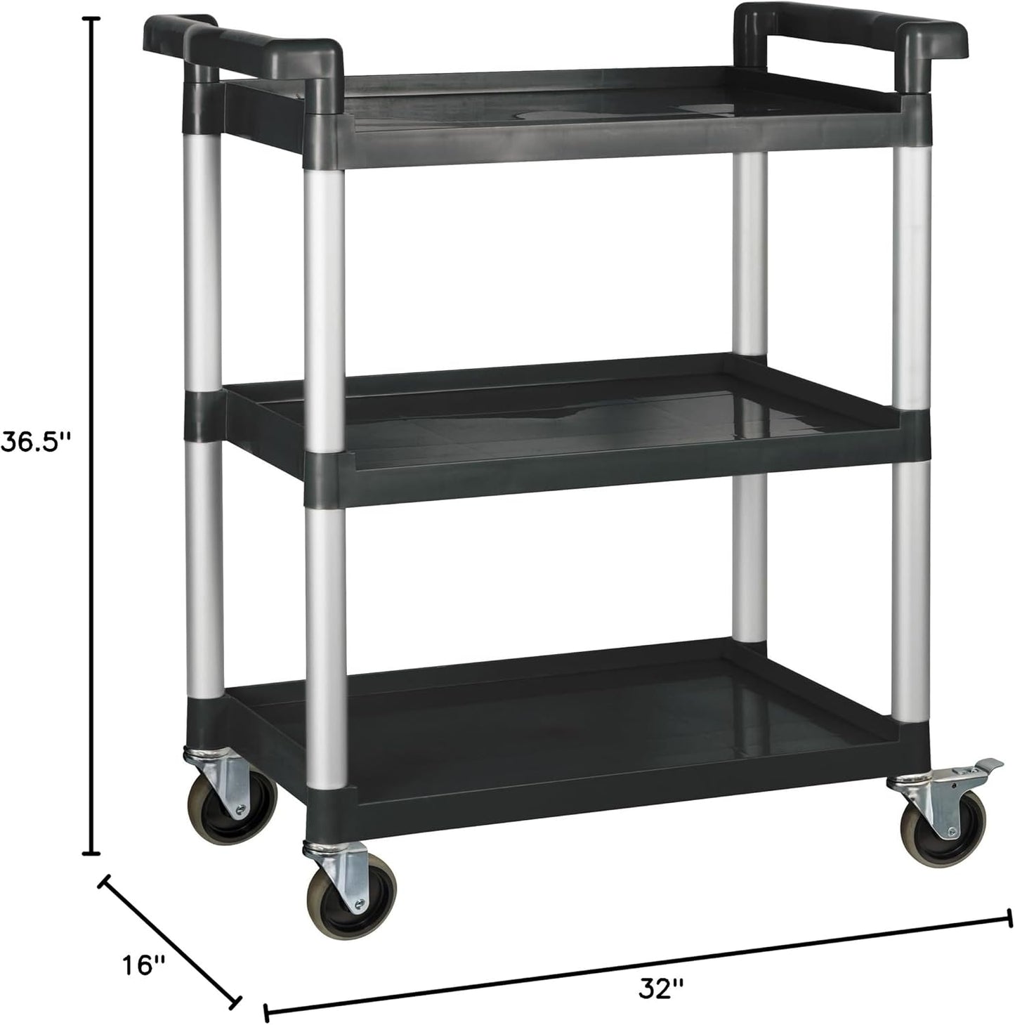 Winco Utility Cart, Black, 32" x 16"