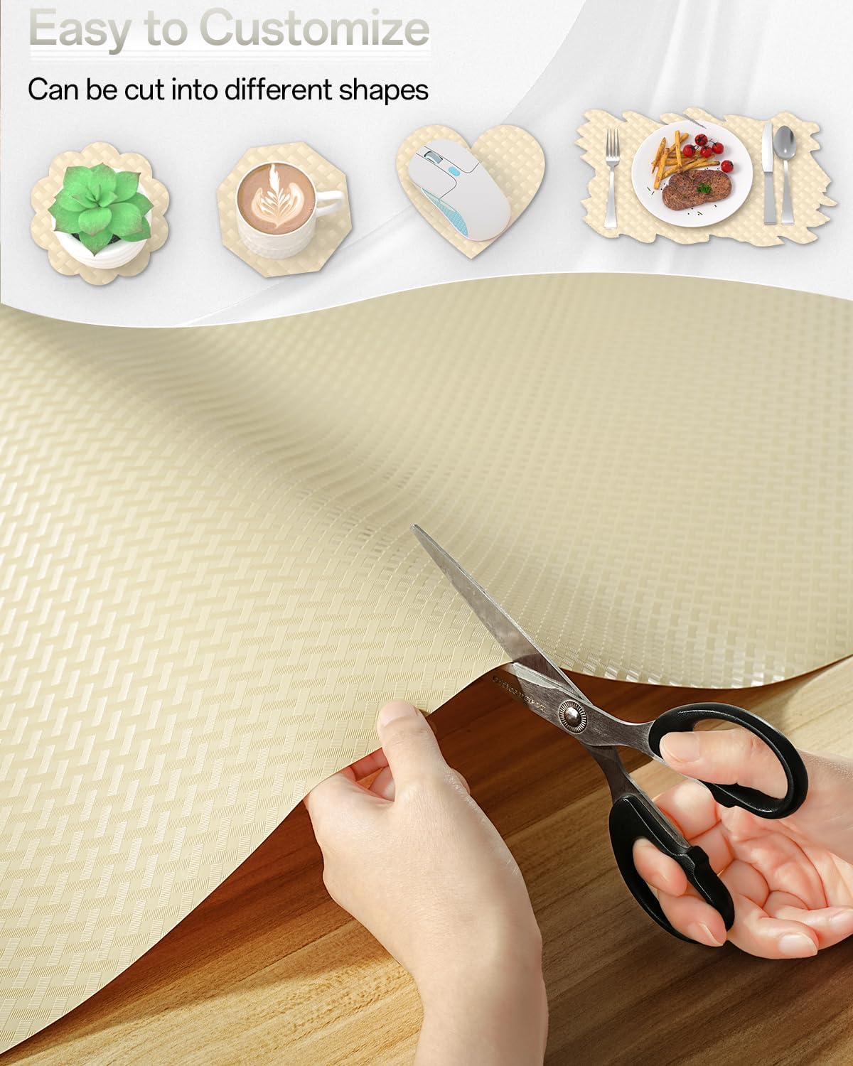Shelf and Drawer Liner for Kitchen Cabinet, Non-Adhesive 18in x 240in Waterproof Contact Paper Refrigerator Liners Thickened Durable EVA Material Non Slip Mat for Dresser Cupboard Pantry Protector