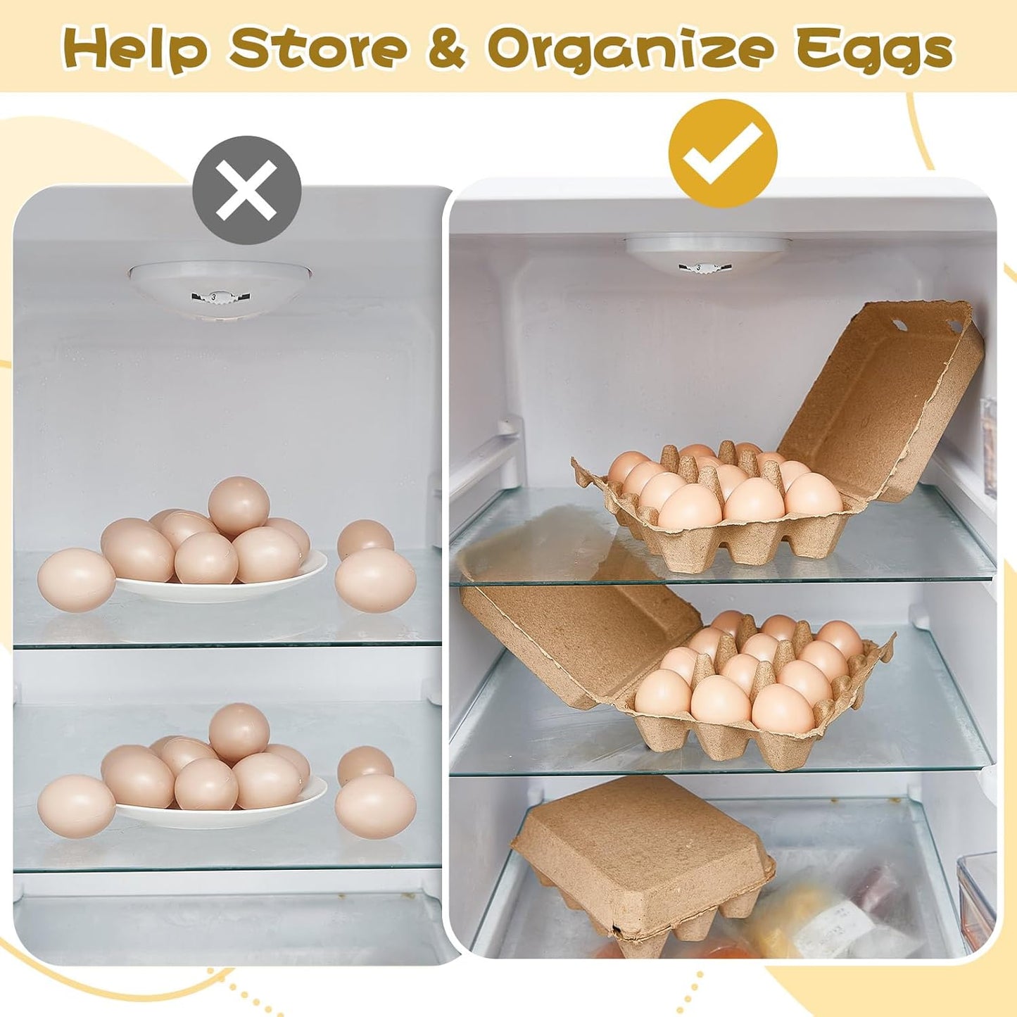 Rtteri 200 Pieces Paper Pulp Egg Cartons Bulk 3x4 Style Vintage Blank Egg Cartons Bulk for Fresh Duck Quail Storage Kitchen Family Farmhouse