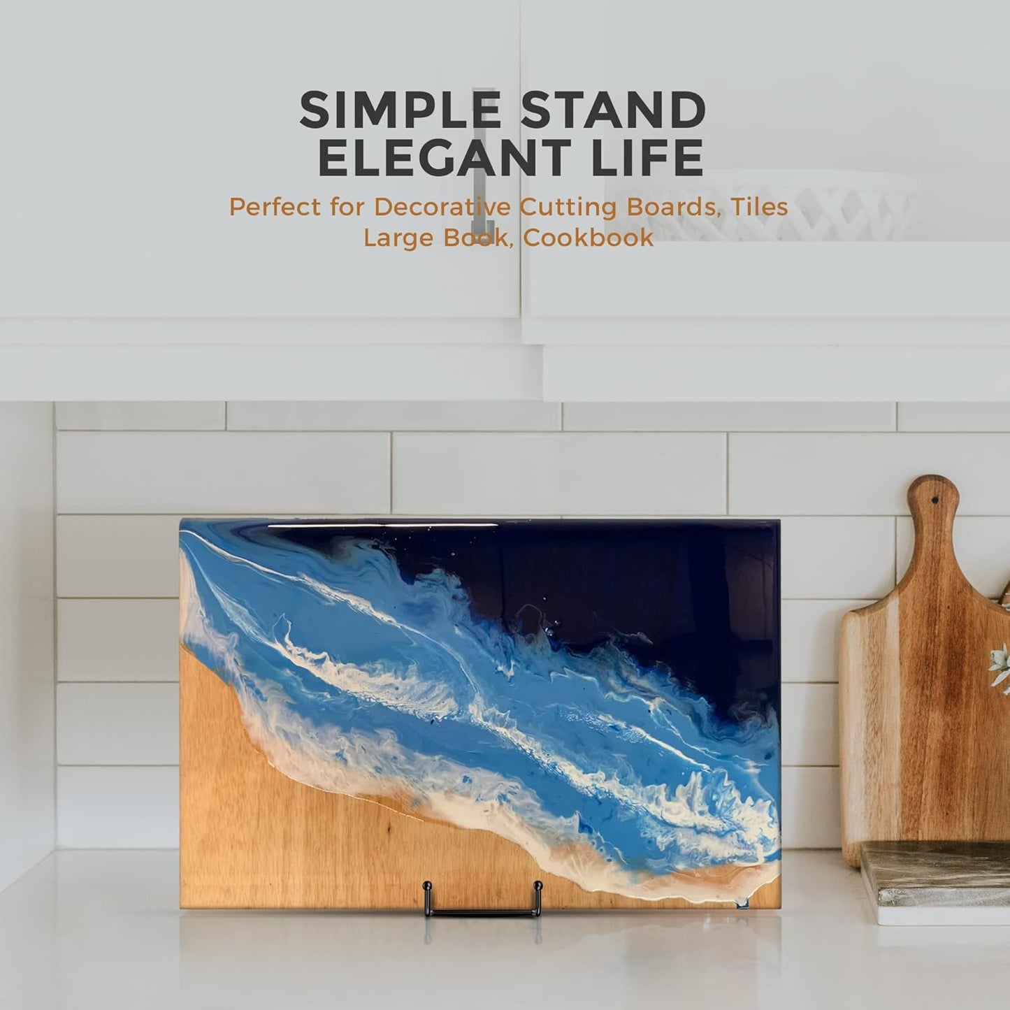 TR-LIFE 4 Pack 8 Inch Large Plate Stands for Display - Holder Stand + Metal Frame for Picture, Book, Decorative Platter, Photo Easel