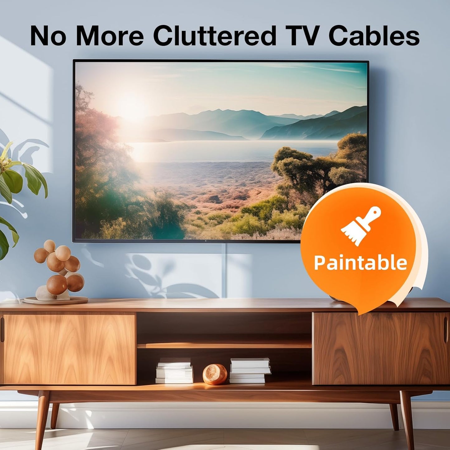 Delamu 157in Cord Covers for Wires on Wall, Cord Hider for 1 Cord, Paintable Cable Hider, Cable Management Wire Covers for Cords, L15.7 W0.55 H0.4in, Beige