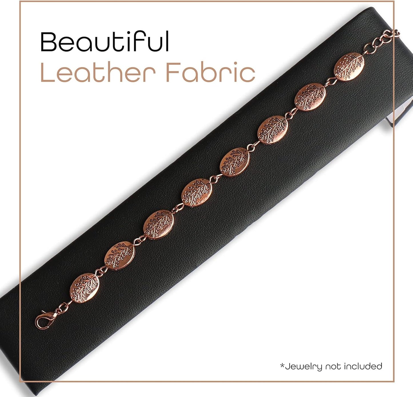 Novel Box 2 Pack Bracelet/Watch Ramp Black Leatherette 2x8.25x2 Inches - Slim and Sleek Ramps for Jewelry Display - Bracelet Holder Organizer Stand for Wedding, Selling & Personal Use