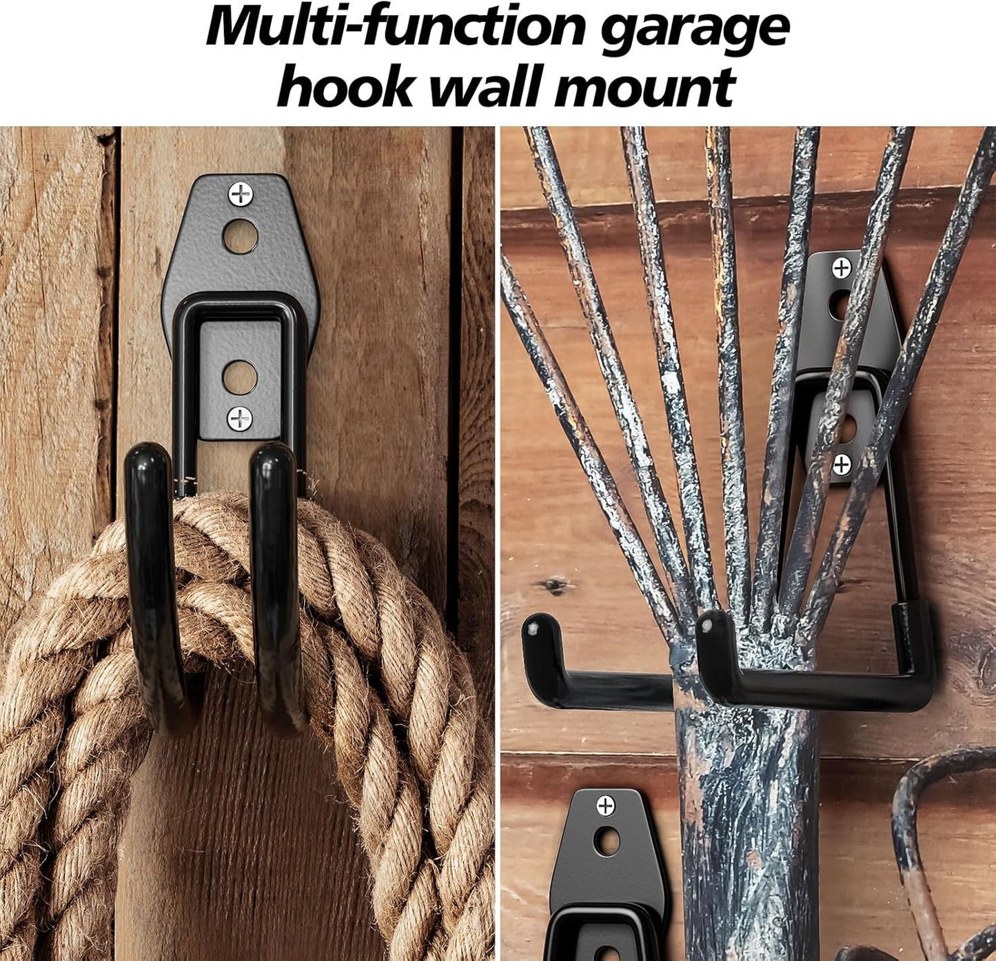 40 Pack Heavy Duty Garage Hooks,Solid Steel Wall Mount Hangers,with Anti-Slip Coating,for Hanging and Organising Ladder,Bike,Ropes,Broom,Garden,Yard and Power Tools