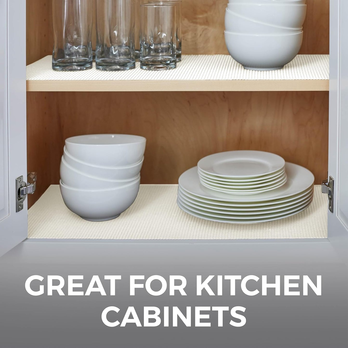 HOME GENIE Shelf Drawer and Cabinet Liner, Durable with Strong Grip, 20 in x 20 FT, Non Adhesive Liners Protect Kitchen Cabinets and Cupboard, Bathroom Drawers and Shelves, Desks, Pure White