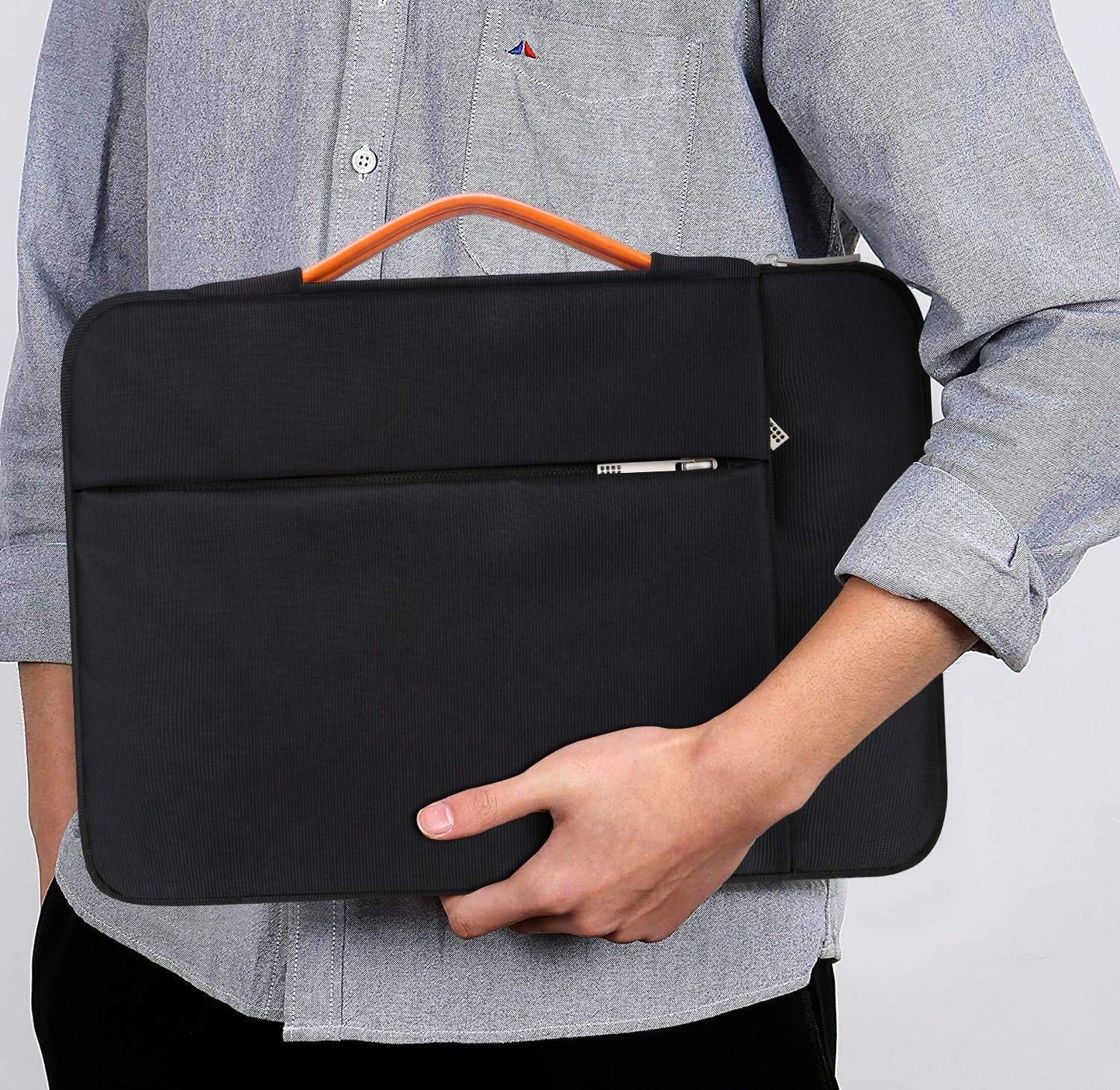 Lacdo 360° Protective Laptop Sleeve Case for 13 inch New MacBook Air M4 A3240 2025, M3 A3113, M2 A2681, M1 A2337 | 13" MacBook Pro M2/M1 A2338 A2251 | 13" iPad Pro M5 / iPad Air M3 Computer Bag, Black