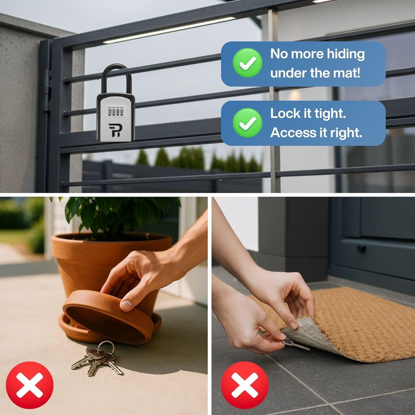 Key Lock Box for Outside - Combination Realtor Lockbox for House Keys Outdoor