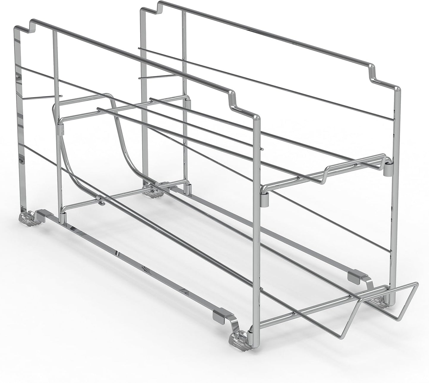Simple Houseware Stackable Front Loading Beverage Can Dispenser Rack, Chrome - 2 Pack