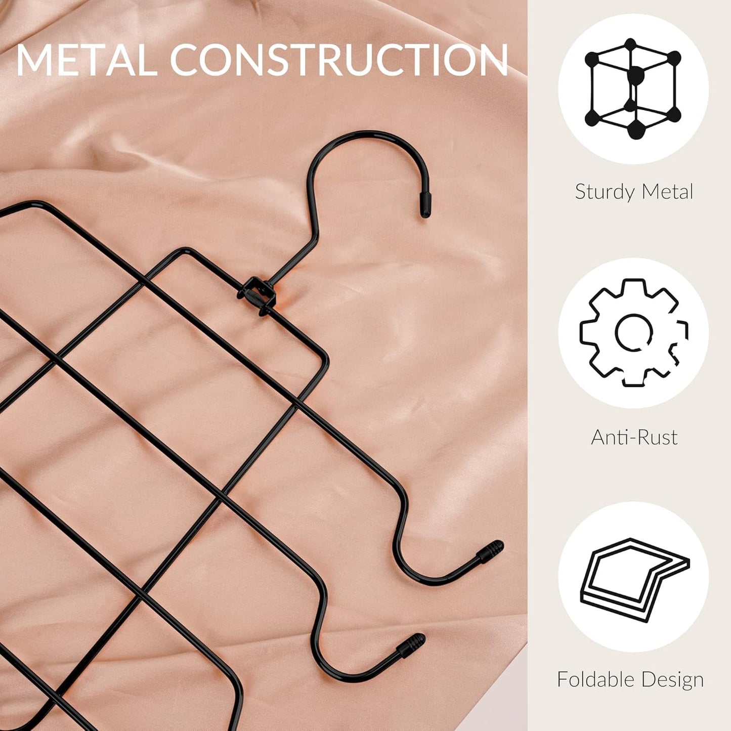 ZEDODIER 4 Pack Tank Top Hanger Space Saving, Bra Hangers for Closet Organizer, Hanging Bra Organizer Tank Tops Holder with 32 Hooks, Metal Closet Organizers and Storage Small Space Solutions, Black
