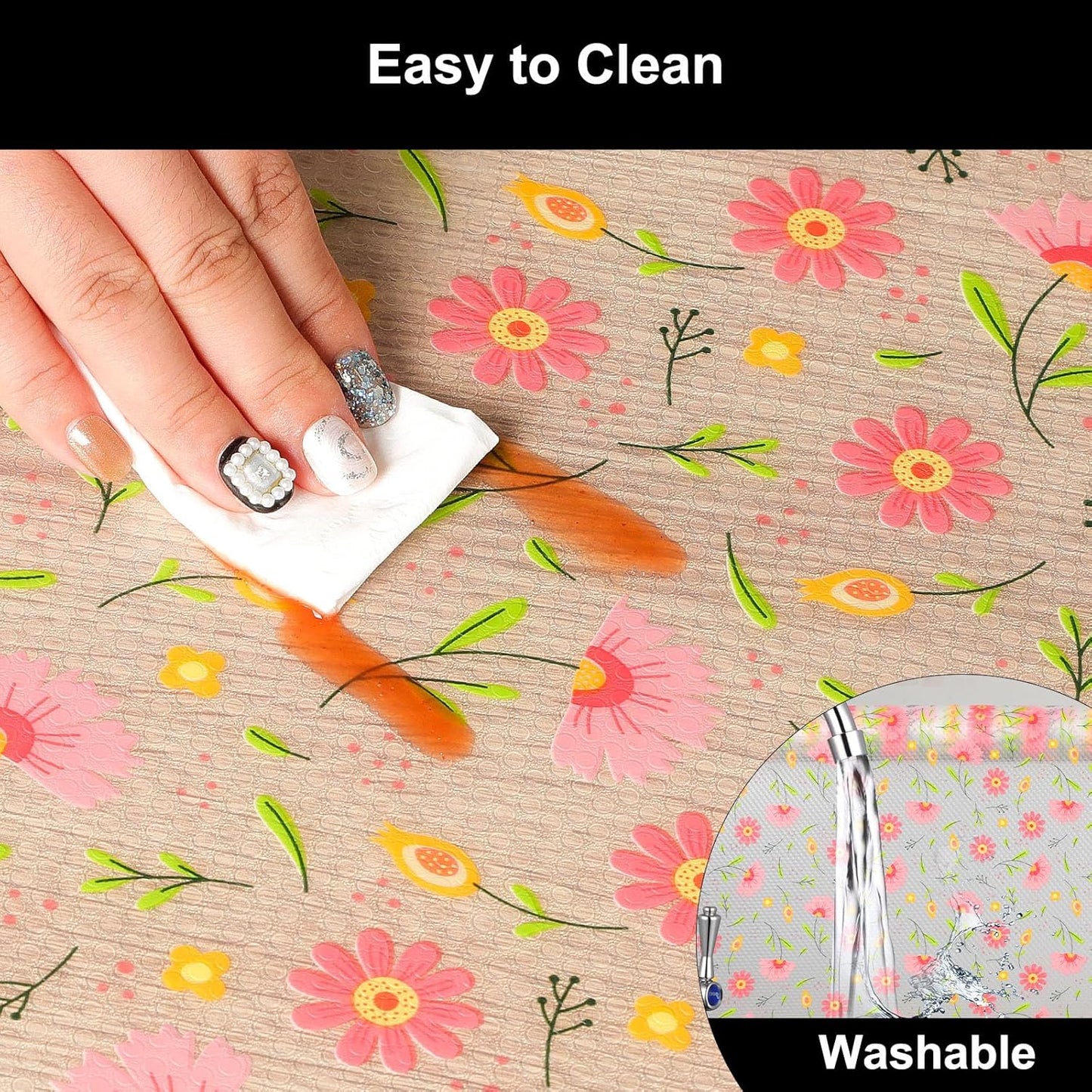 Cooyes Shelf Liner – Premium Non-Adhesive Cabinet & Drawer Liner for Kitchen – Waterproof Shelf Paper with Modern Pattern – Durable EVA Cabinet Mat – Easy to Cut (11.8" W x 118" L)