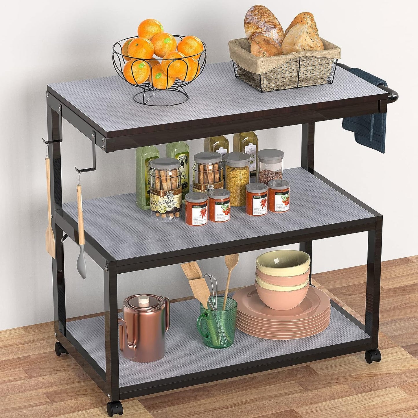 Shelf Liners for Kitchen Cabinet Refrigerator Liners Waterproof Kitchen Cupboard Liner Drawer Mats EVA Material Non Adhesive Fridge Mats for Shelves Clear 2 Rolls 17.5 x 236.2 Inches