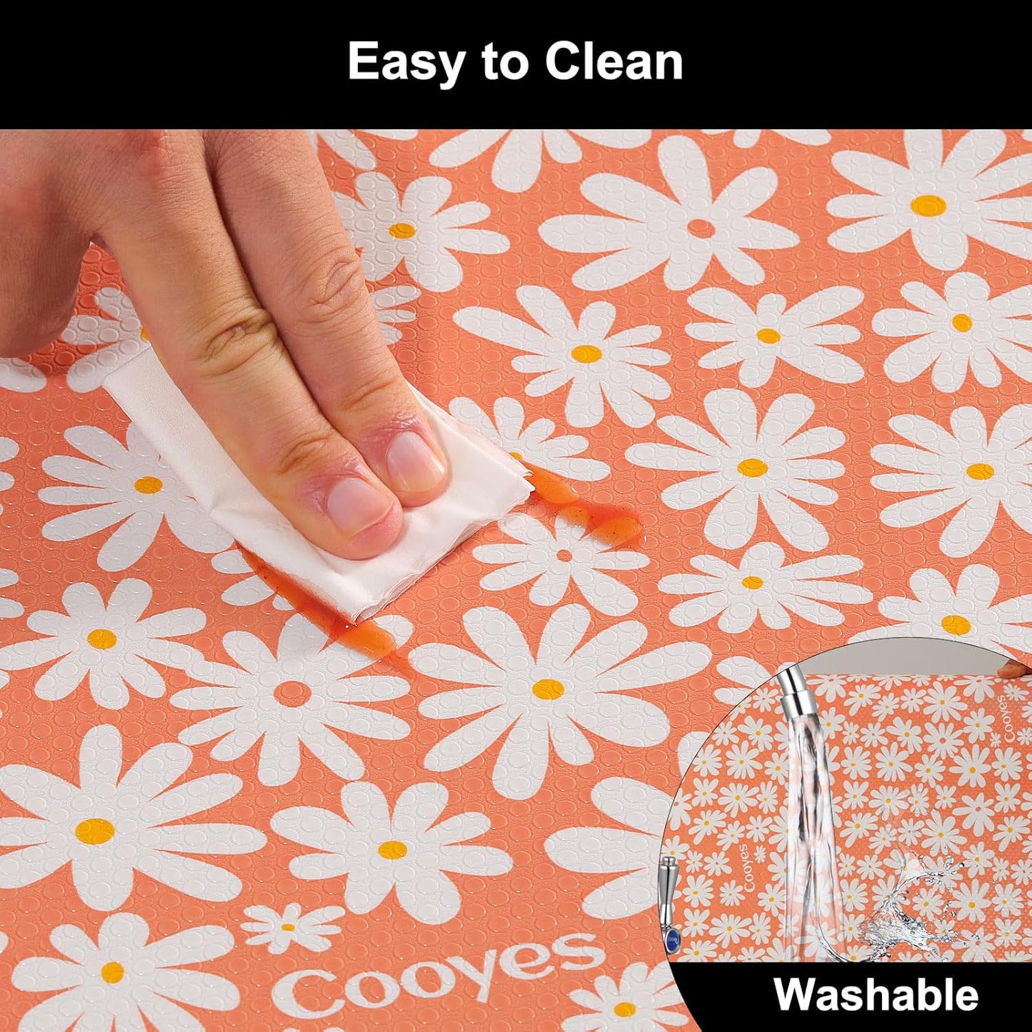 Cooyes Shelf Liner – Premium Non-Adhesive Cabinet & Drawer Liner for Kitchen – Waterproof Shelf Paper with Modern Pattern – Durable EVA Cabinet Mat – Easy to Cut (11.8" W x 118" L)