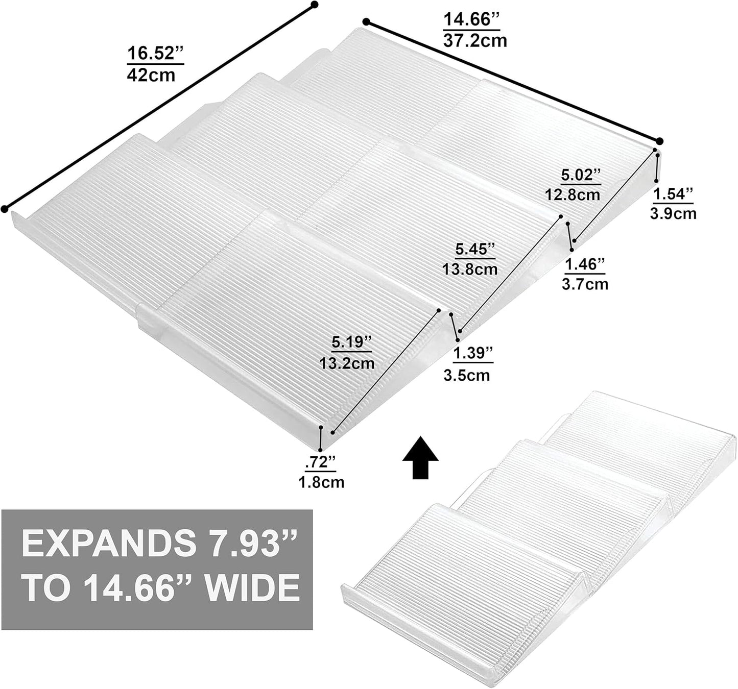 BaHoki Essentials 3 Tier Spice Rack- Kitchen Drawer Organizer - Clear Plastic Storage Rack for Kitchen Pantry - Perfect for Salt, Pepper, Spices and Seasonings