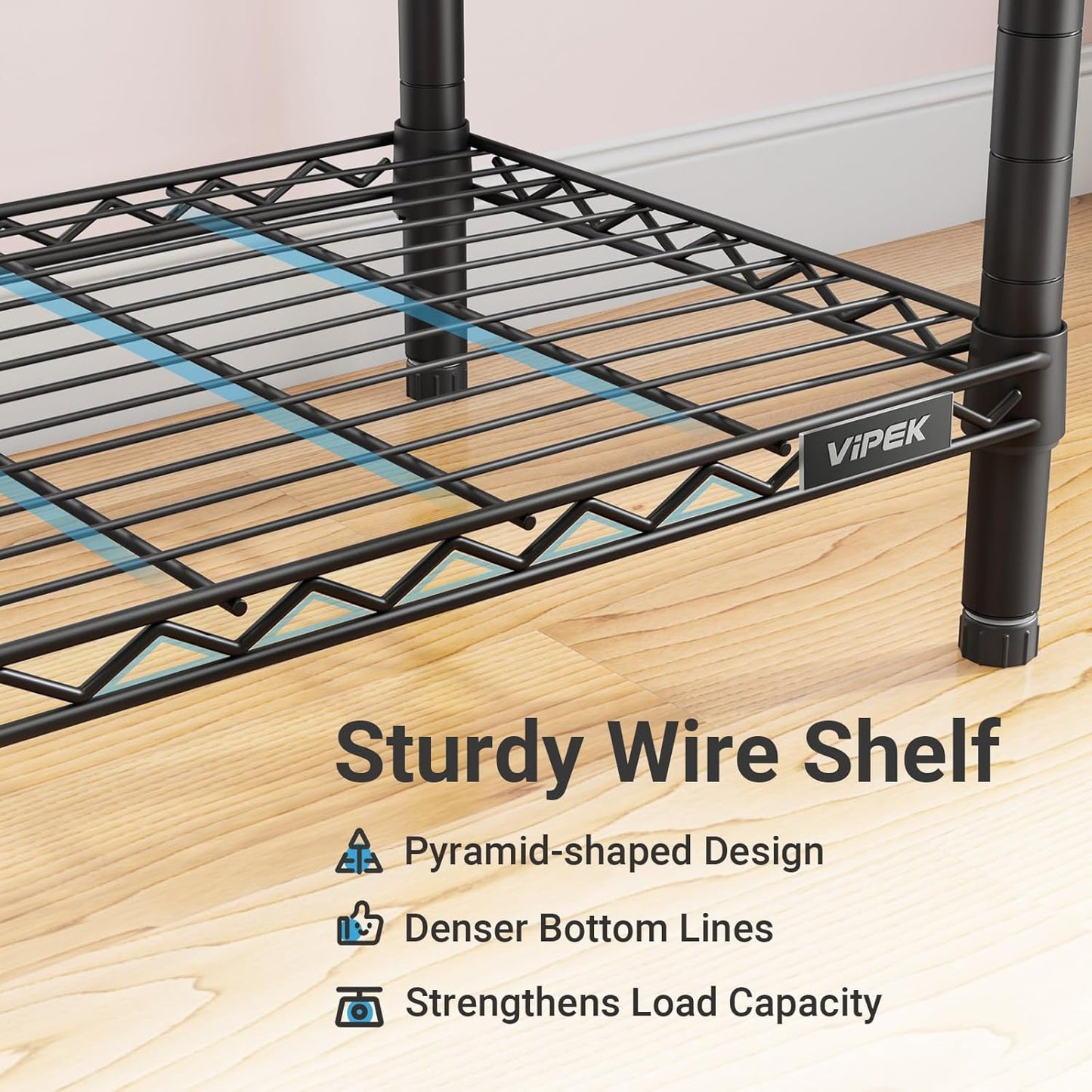 VIPEK V2 Heavy Duty Clothes Rack, Portable Metal Clothing Racks with 4 Tiers Adjustable Wire Shelving & 3 Hanging Rods, Freestanding Wardrobe Portable Closet Rack, Max Load 700LBS, Black